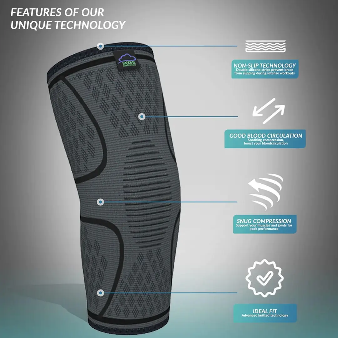 Knee Compression Support Sleeve for Running & Recovery