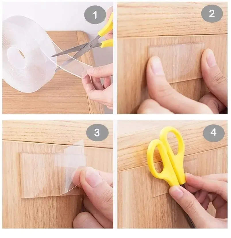 Pack of 2 Double-Sided Reusable Mounting Tape