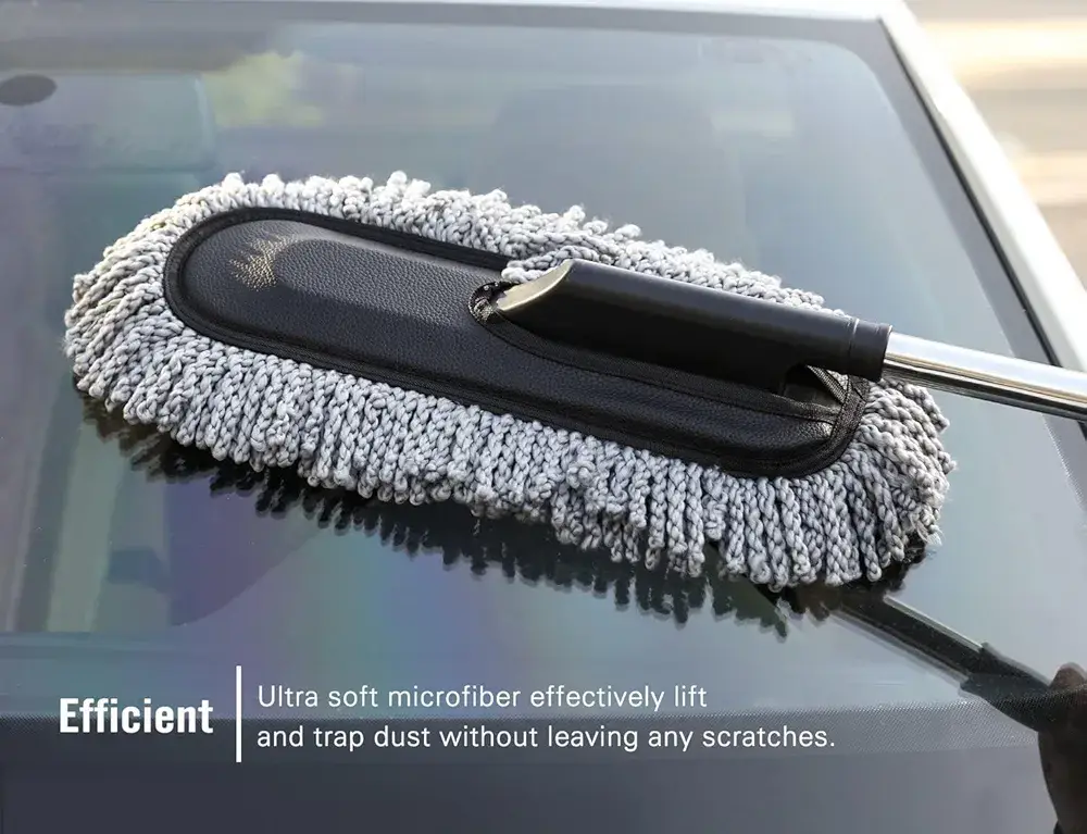 Telescopic Microfiber Car Duster with Long Handle