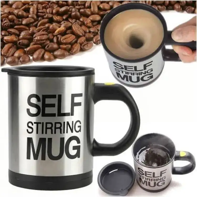 Self-Stirring Stainless Steel Electric Coffee Mug