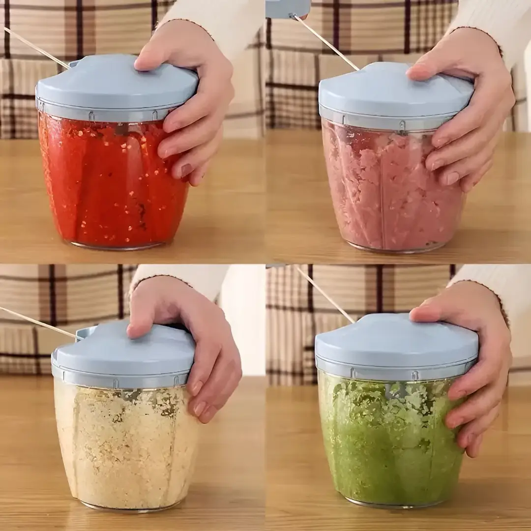 5-Blade Manual Vegetable Chopper with Pull Handle
