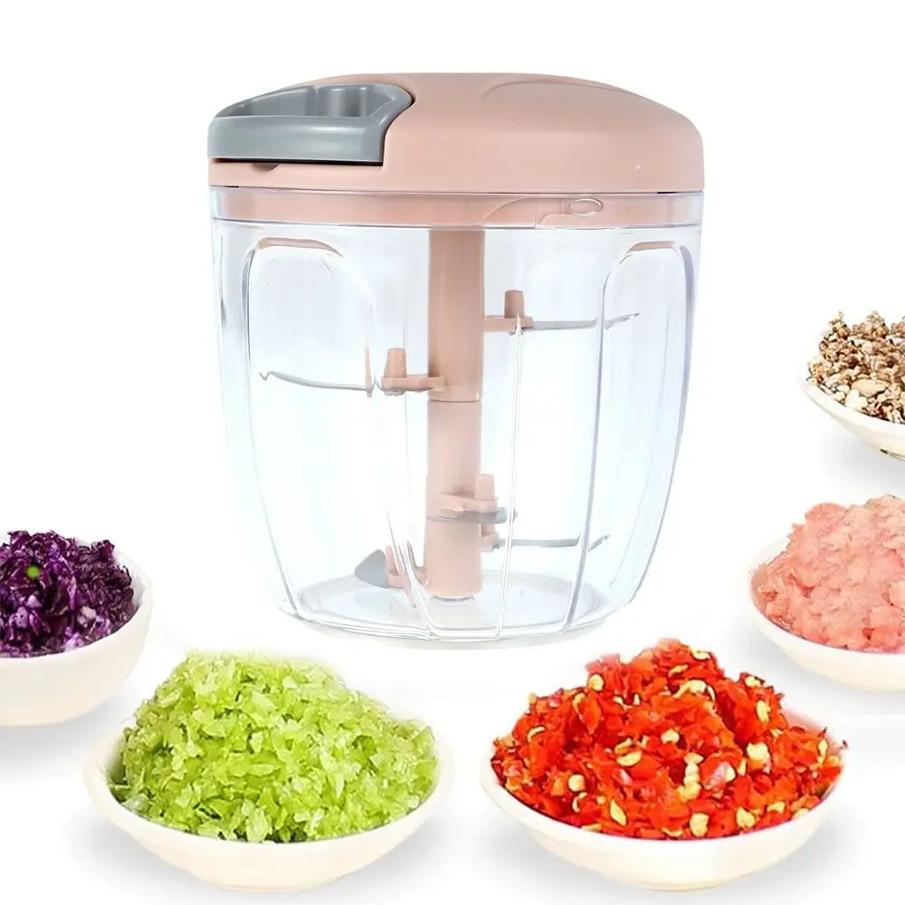 5-Blade Manual Vegetable Chopper with Pull Handle