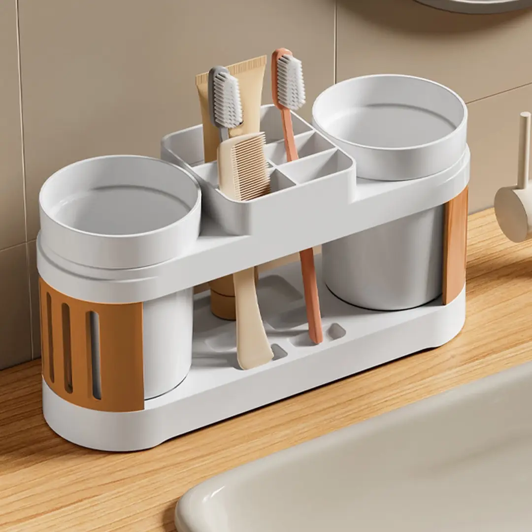 Toothbrush Holder Set with 2 Cups