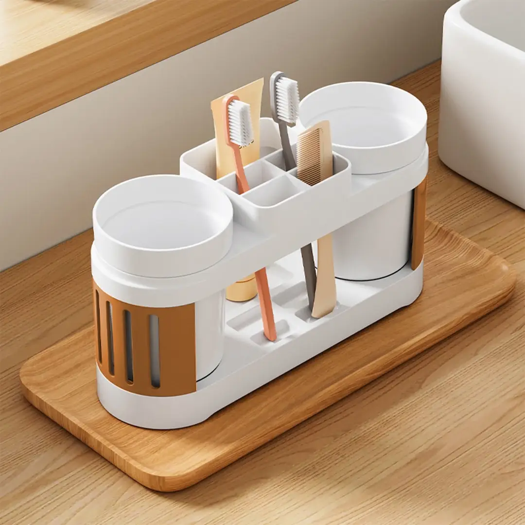 Toothbrush Holder Set with 2 Cups