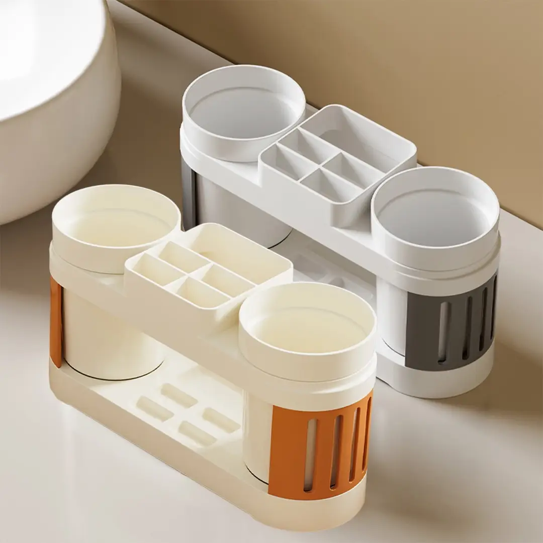 Toothbrush Holder Set with 2 Cups