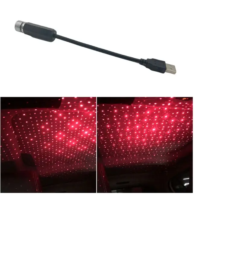 USB LED Car Roof Star Projector Galaxy Light Interior Decor