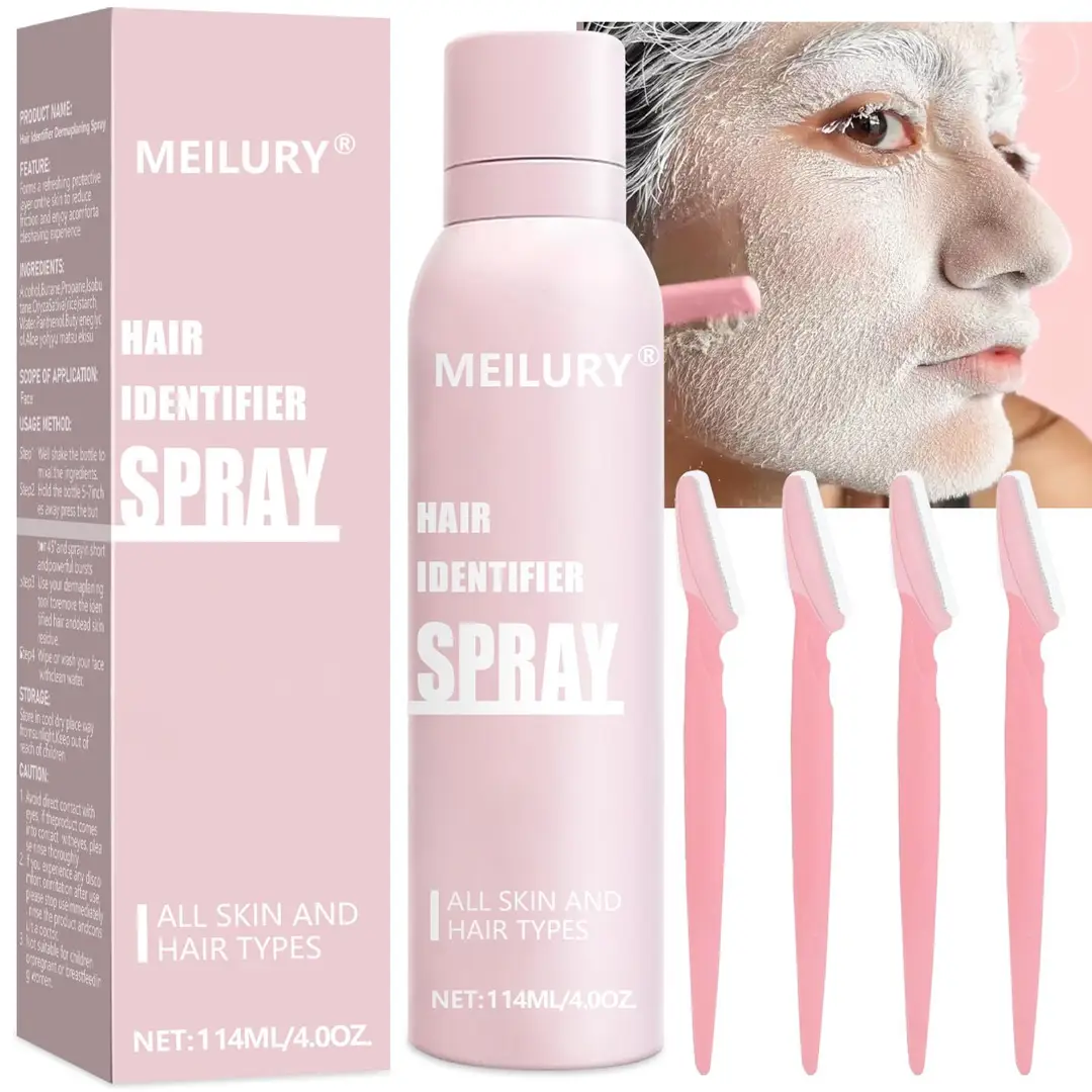 Face Dermaplaning Spray with 4 Razors