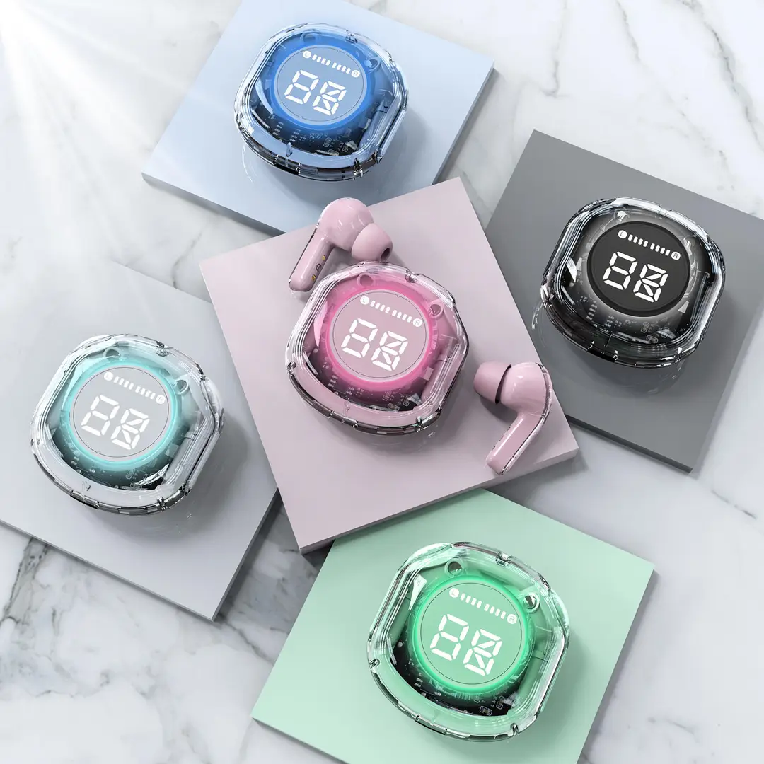 Air39 Transparent Wireless Bluetooth Earbuds LED Display