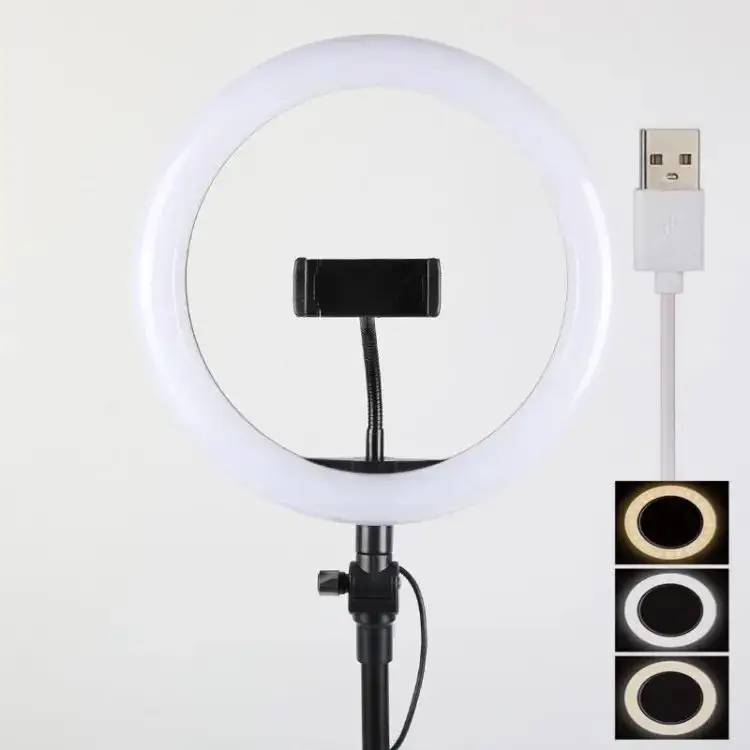 26CM LED Ring Light with Mobile Holder, 3 Colors