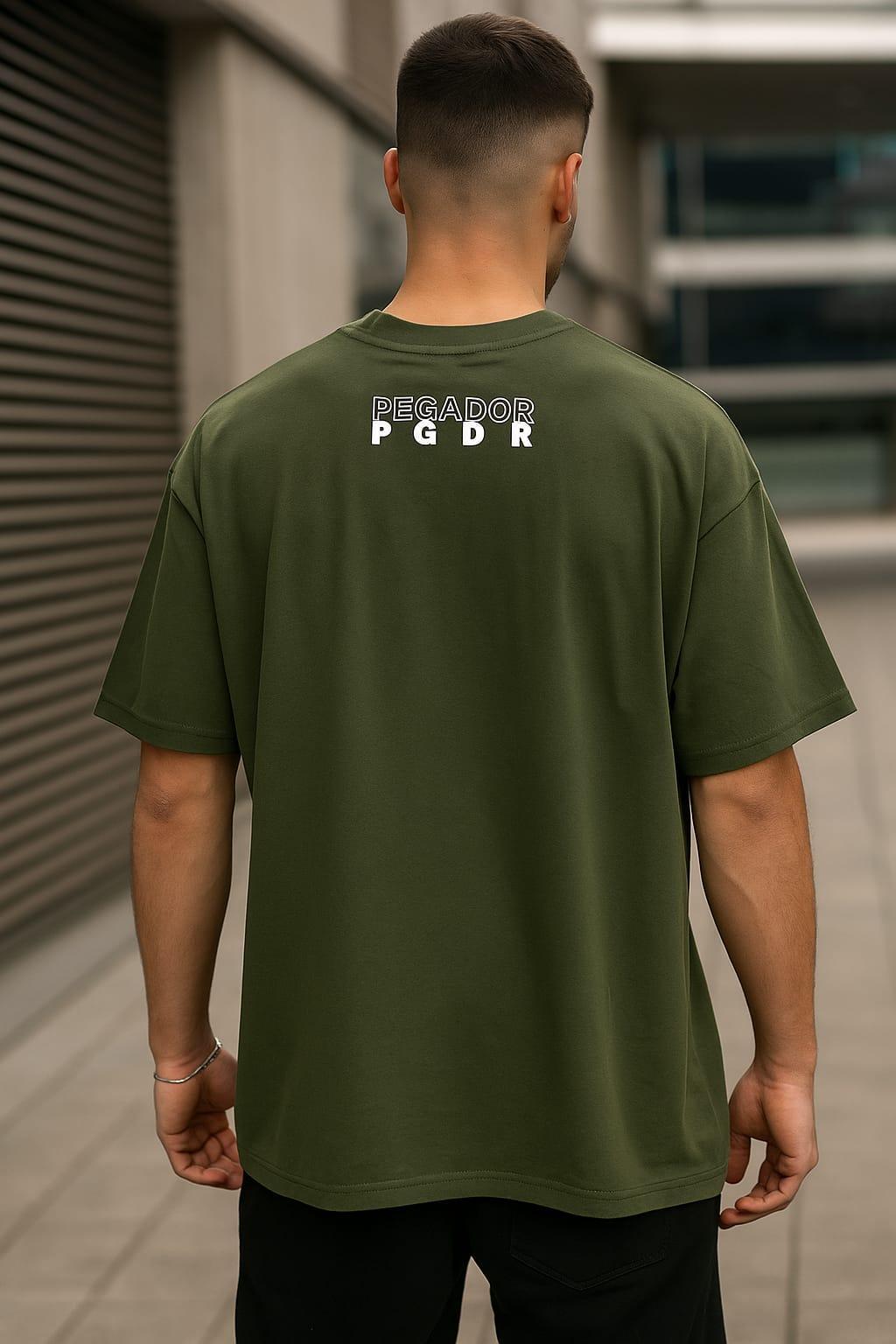 Men Green Printed Cotton T-Shirt Round Neck Medium to XL