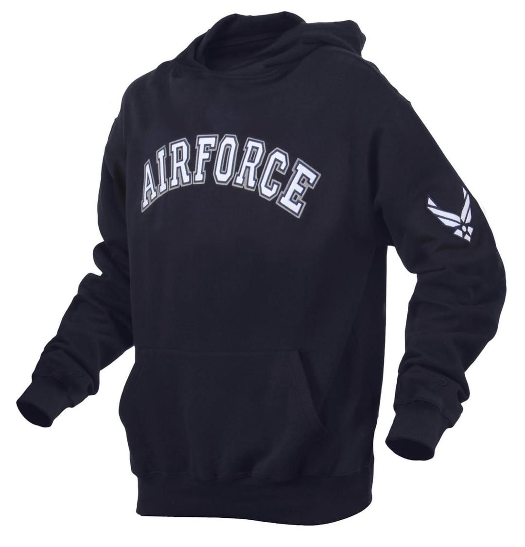 Men's Air Force Embroidered Hoodie Navy Blue Fleece