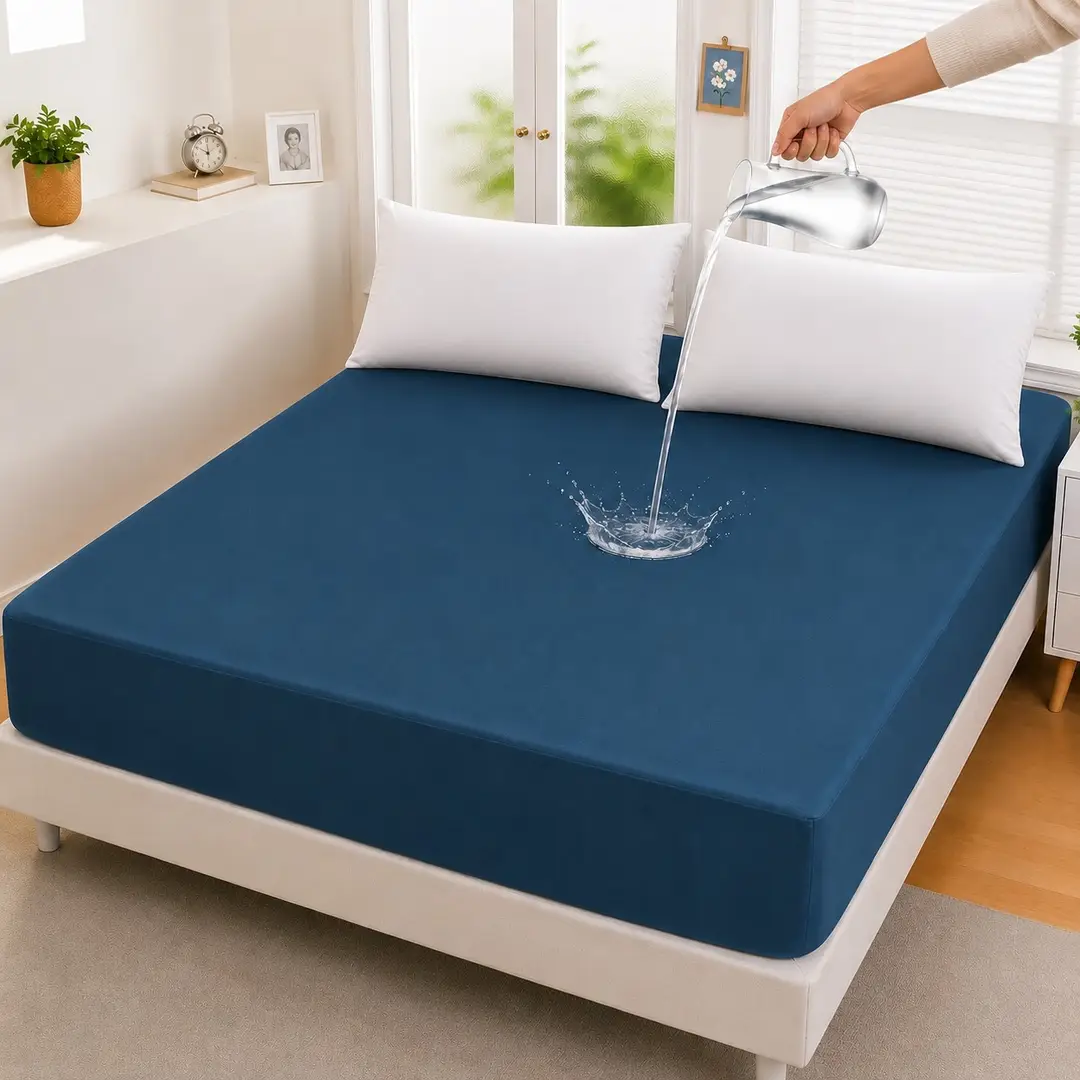 Micro Plain Double Bed Mattress Cover