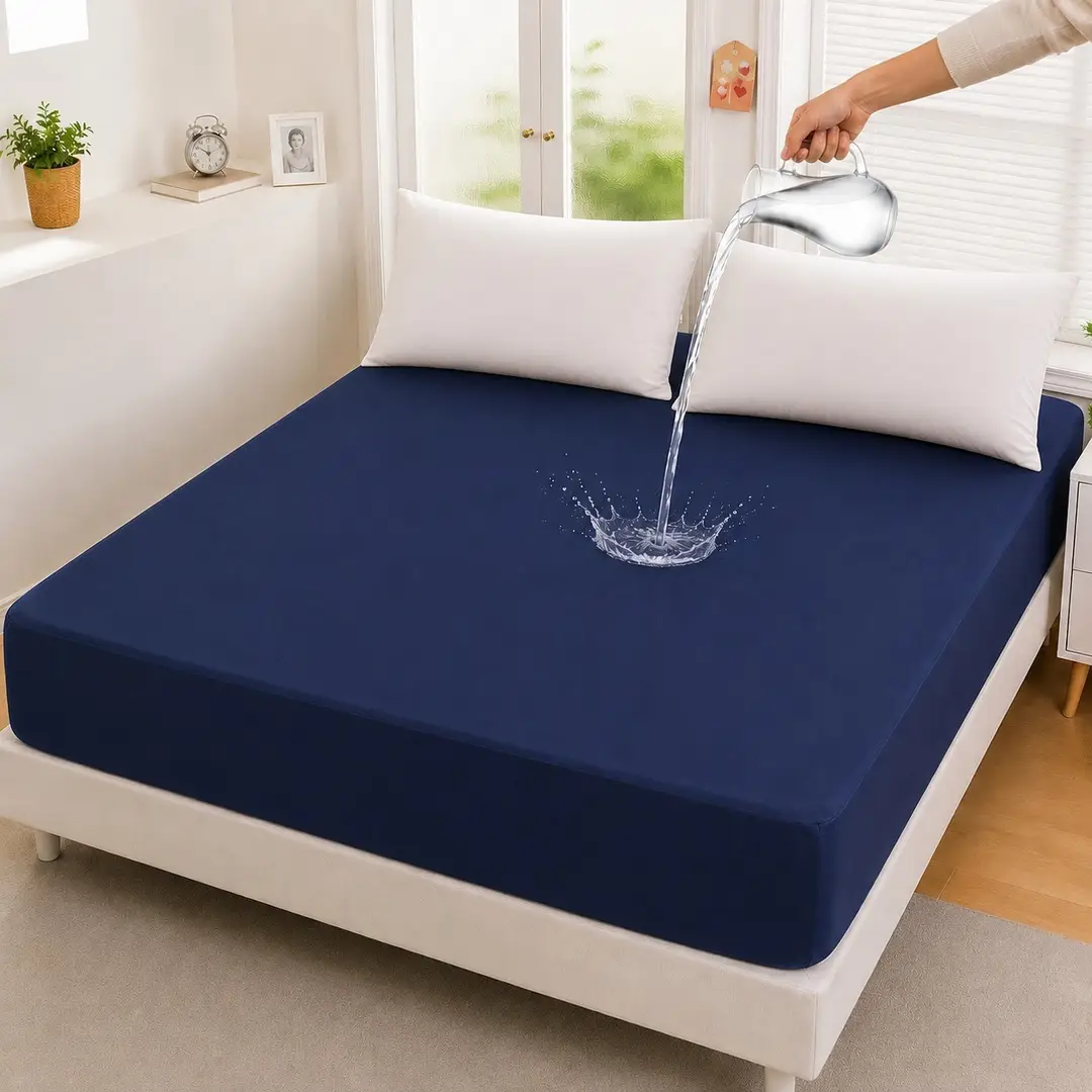 Micro Plain Double Bed Mattress Cover
