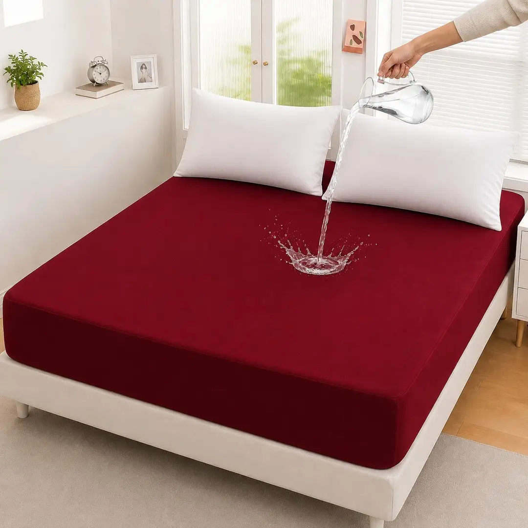 Micro Plain Double Bed Mattress Cover