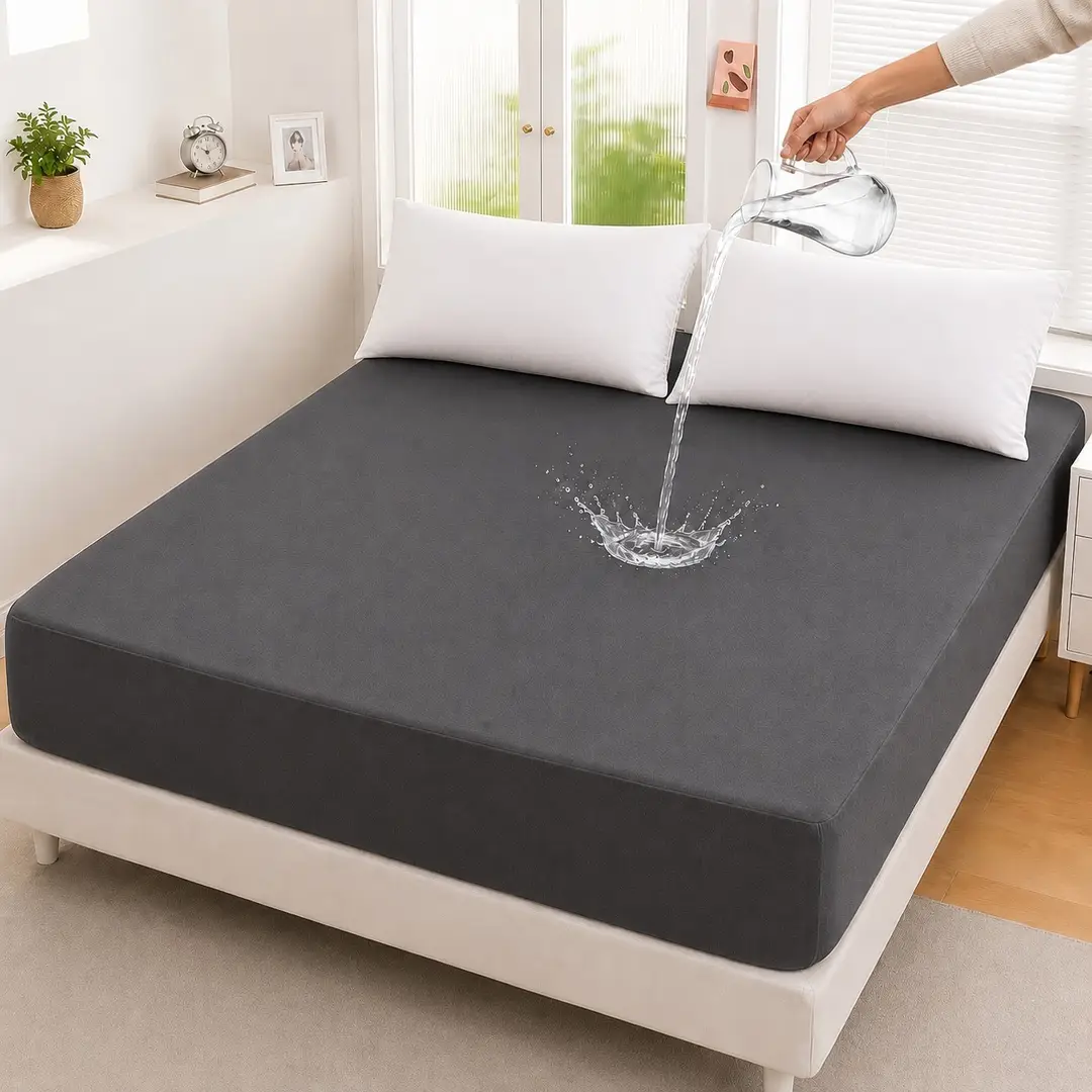 Micro Plain Double Bed Mattress Cover