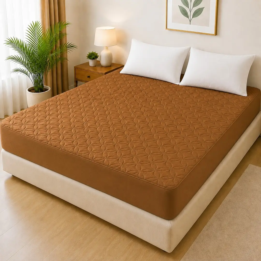 Micro Plain Double Bed Mattress Cover