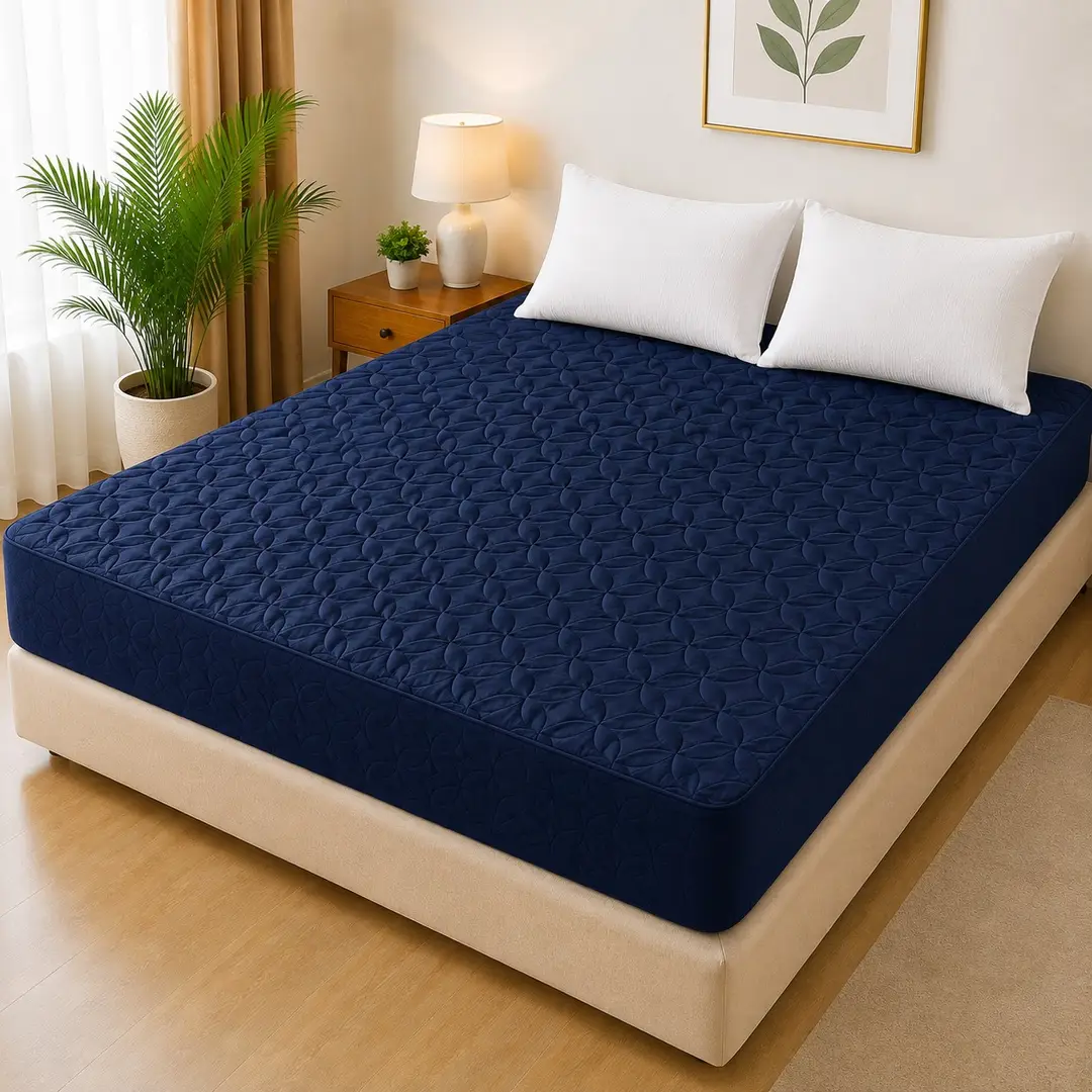 Micro Plain Double Bed Mattress Cover