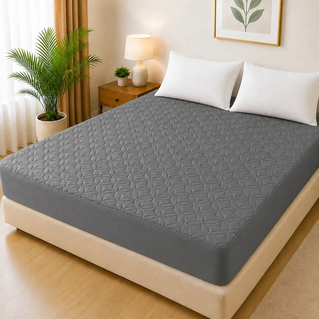 Micro Plain Double Bed Mattress Cover