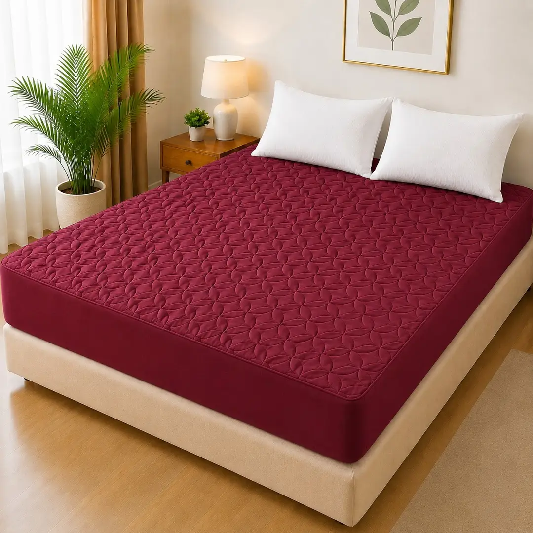Micro Plain Double Bed Mattress Cover