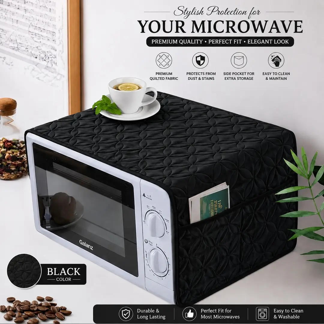 1 Pc Cotton Blend Plain Quilt Microwave Oven Cover 1