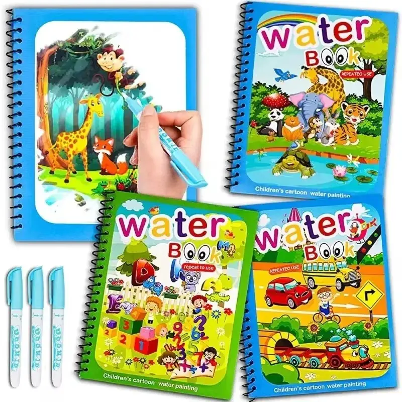 Pack of 2 Magic Water Coloring Books for Kids