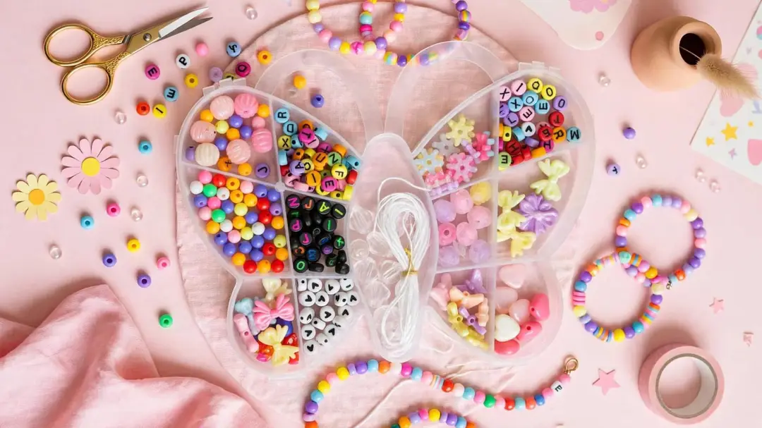 Modern Design Acrylic Plated Beads DIY Jewellery Beads