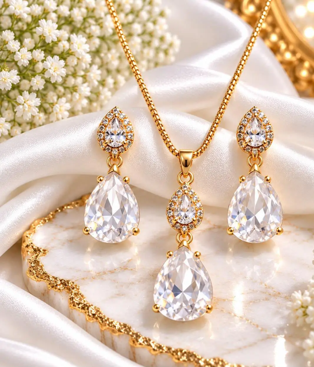 Fancy China Gold Plated Zarqoon Locket Set for Women
