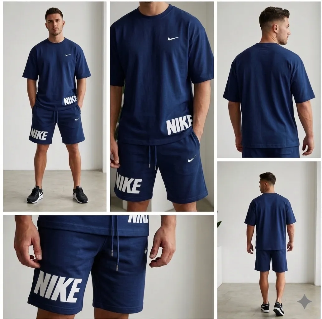 Men Dri Fit Printed Track Suit Blue 2 Pcs Slim Fit