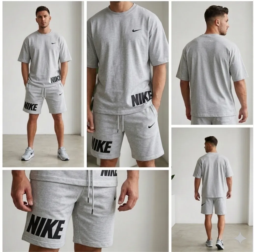 Men Dri Fit Printed Track Suit Grey 2 Pcs Slim Fit