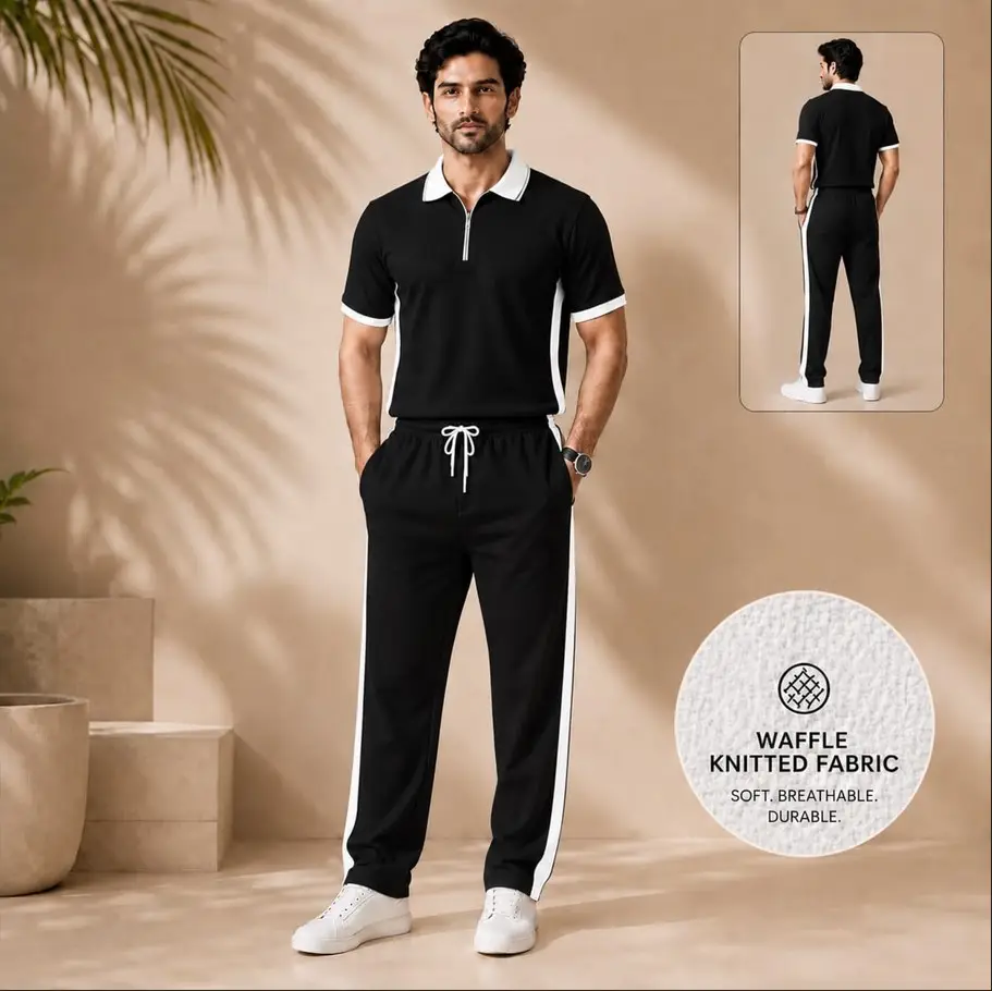2 Pcs Men's Dri Fit Texture Track Suit