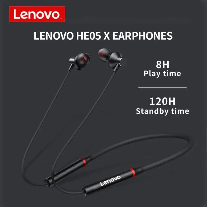Lenovo HE05X Bluetooth Wireless Neckband Earphones Original