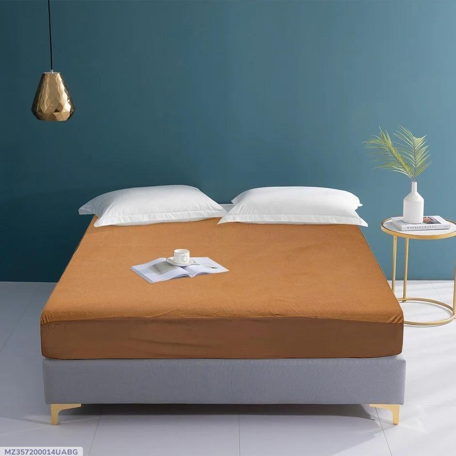 Mustard Terry Cotton Mattress Cover Double Bed Waterproof Easy Wash