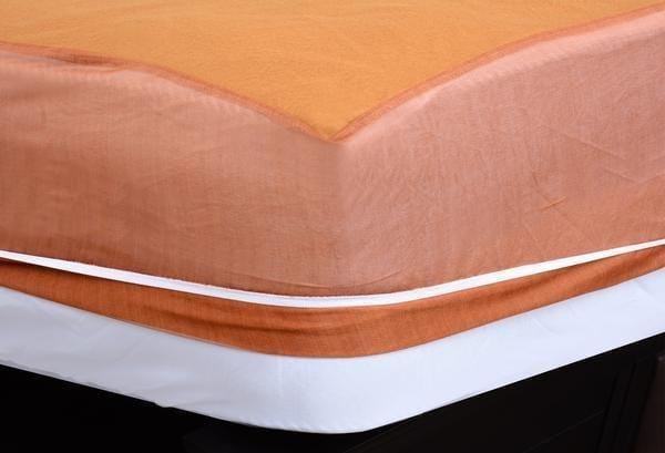 Mustard Terry Cotton Mattress Cover Double Bed Waterproof Easy Wash