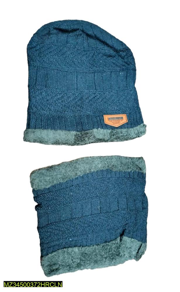 Winter Wool Beanie & Neck Warmer Set for Men Women