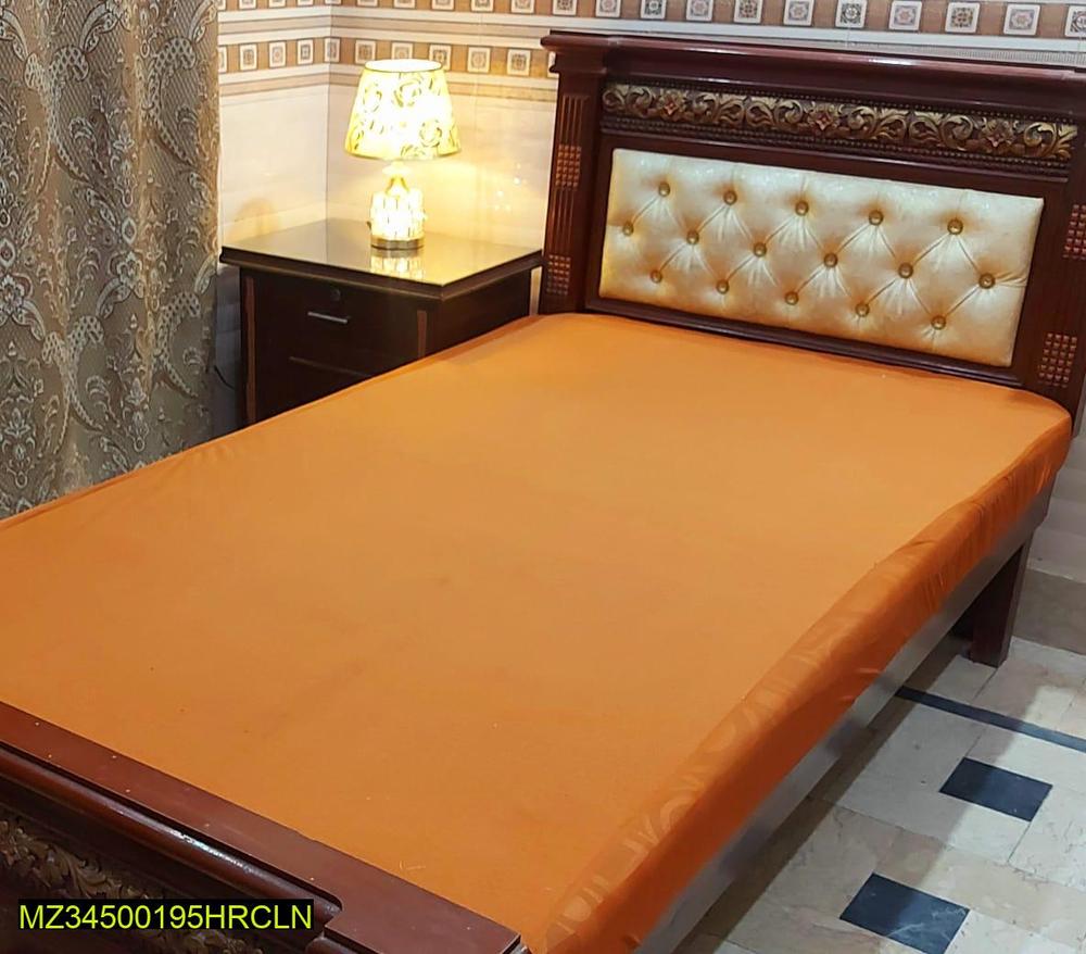 Premium Terry Cotton Mattress Cover Orange Waterproof Fitted