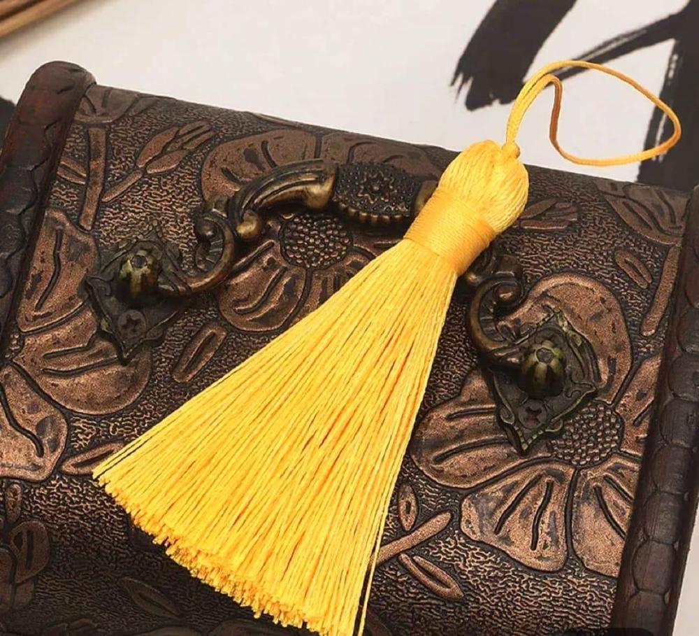 Yellow Polyester Tassel Earrings for Women