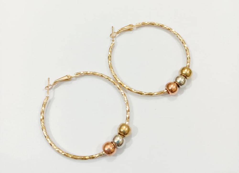 Golden Hoop Earrings Lightweight Mix Alloy Pakistani Women
