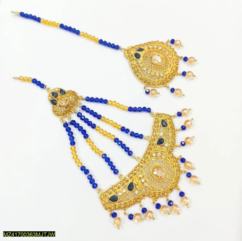 Golden Resin Jhumar With Bindiya Set