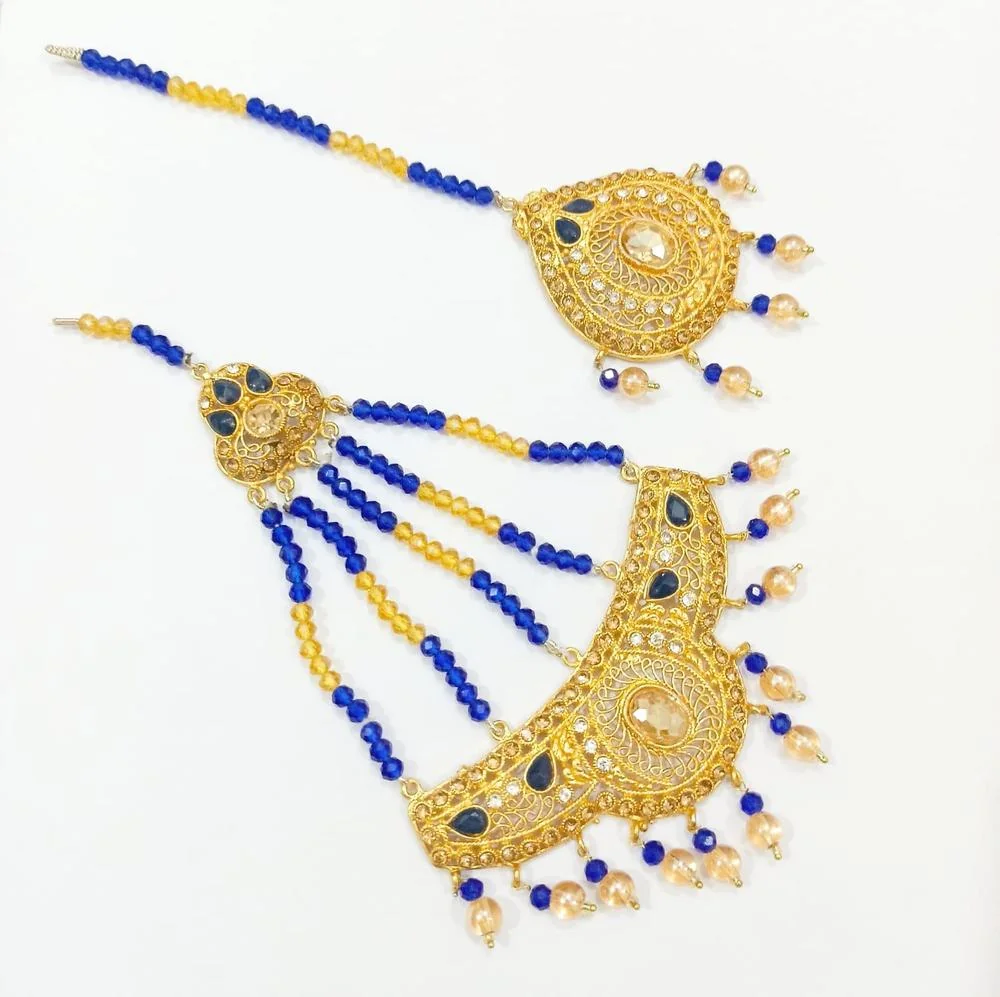 Golden Resin Jhumar With Bindiya Set