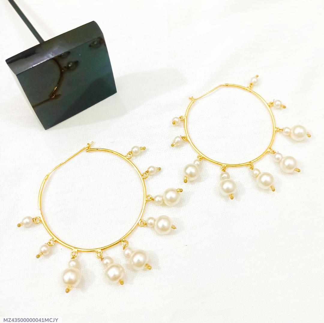 Golden Pearl Earrings for Women Wedding Party Daily Wear