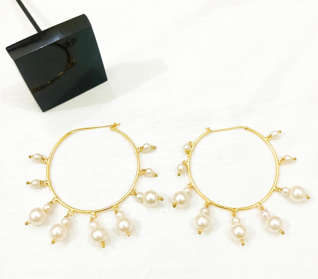 Golden Pearl Earrings for Women Wedding Party Daily Wear