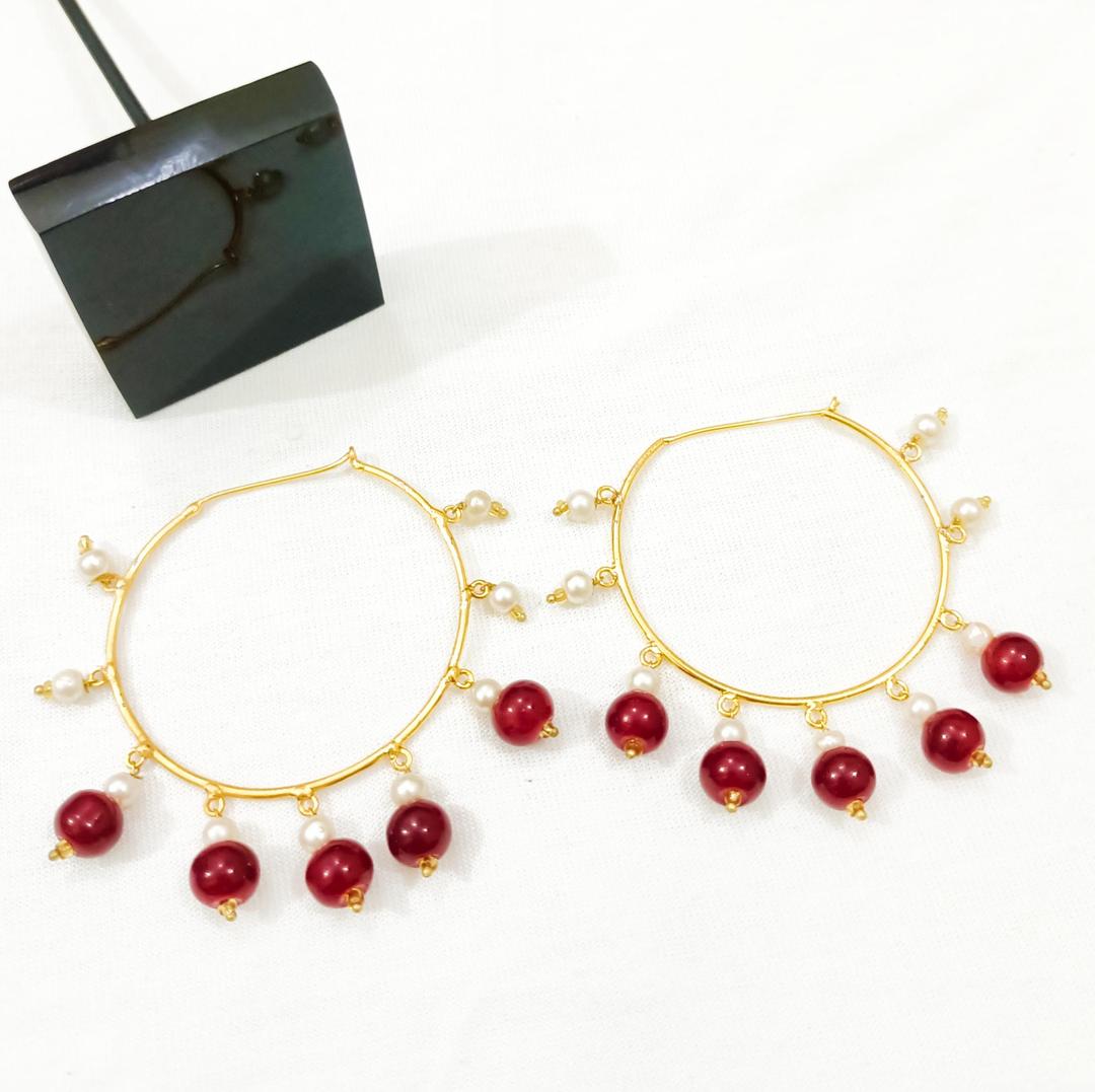 Golden Pearl Earrings for Women Wedding Party Daily Wear