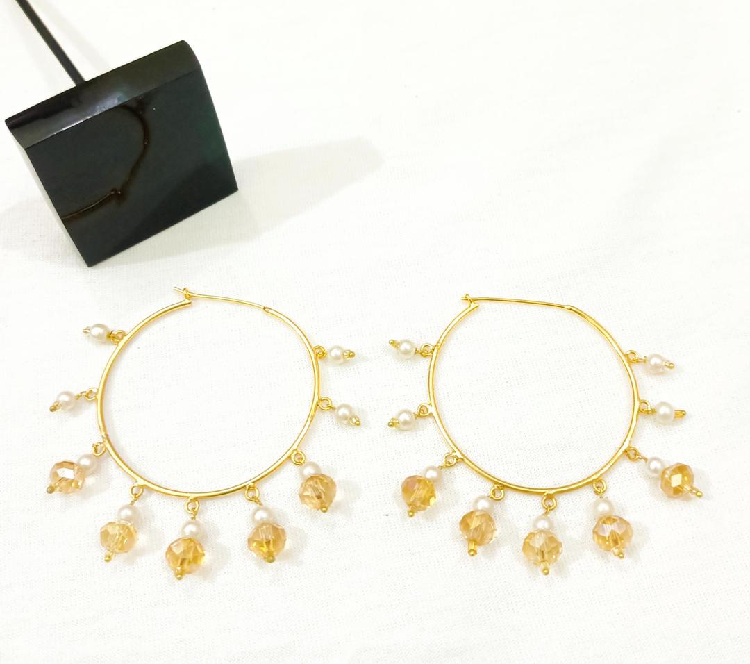 Golden Pearl Earrings for Women Wedding Party Daily Wear