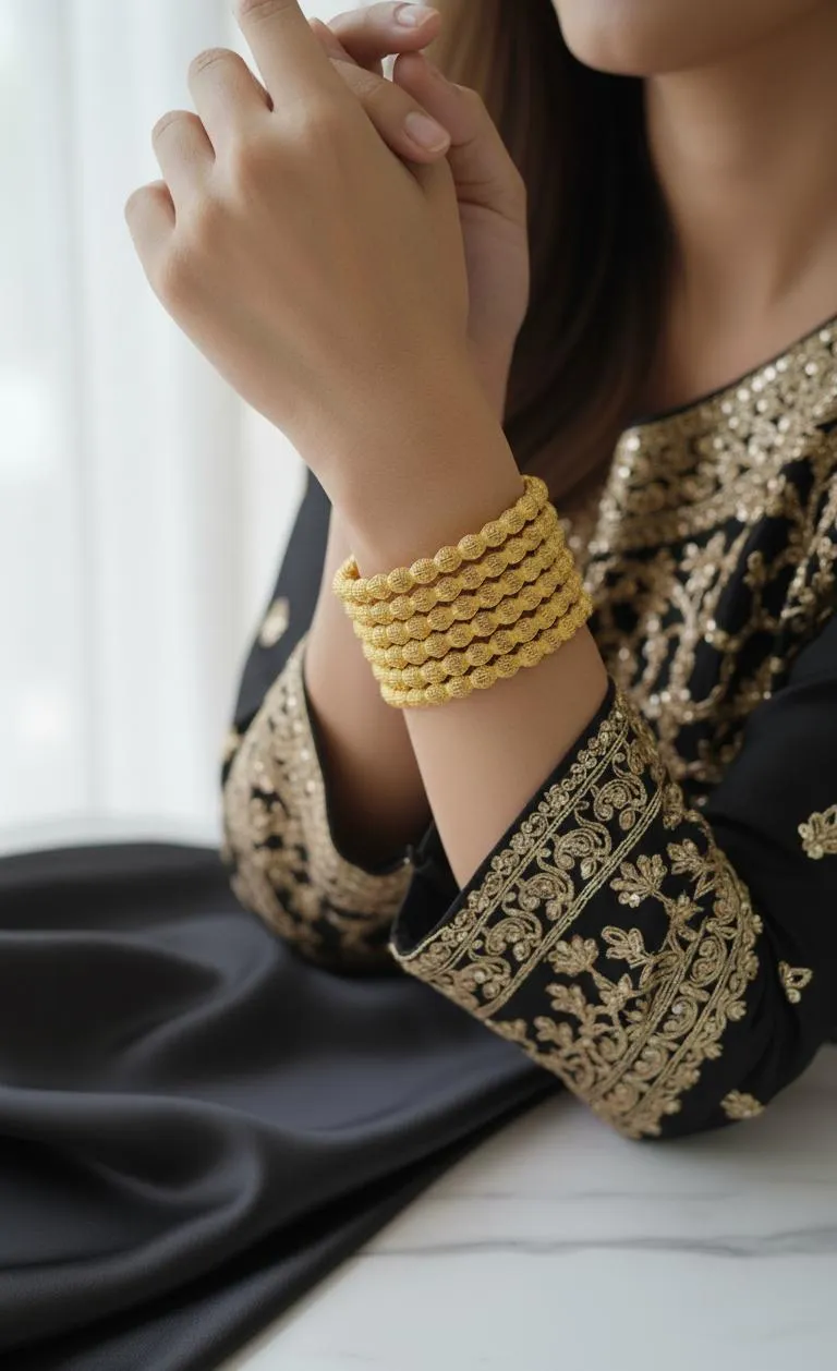 Golden Bangle Set of 6 for Women Wedding Party Wear