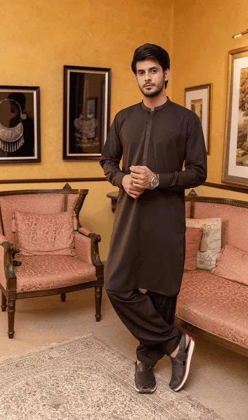 Elegant Wool Suit for Men - Classic Winter Plain Design