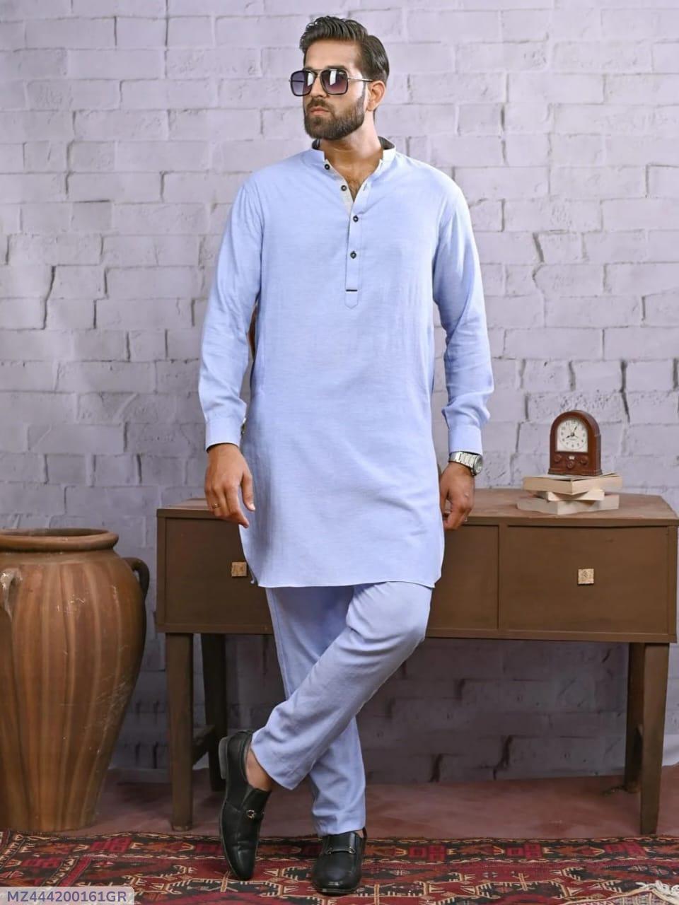 Men’s Unstitched Wool Suit - Plain Pattern Perfect For Winter