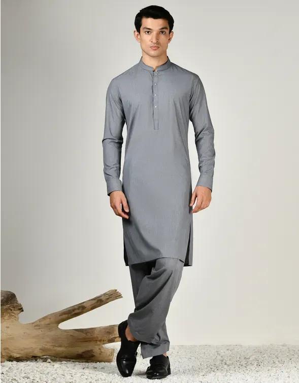 Men’s Unstitched Wool Plain Suit