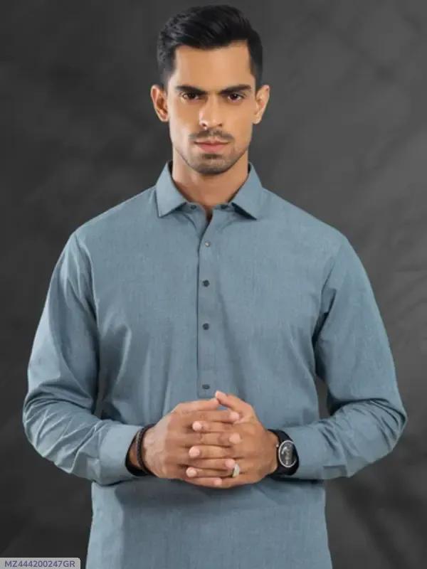 Men’s Unstitched Wool Plain Suit