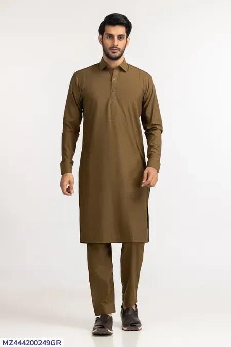 Men’s Unstitched Wool Plain Suit