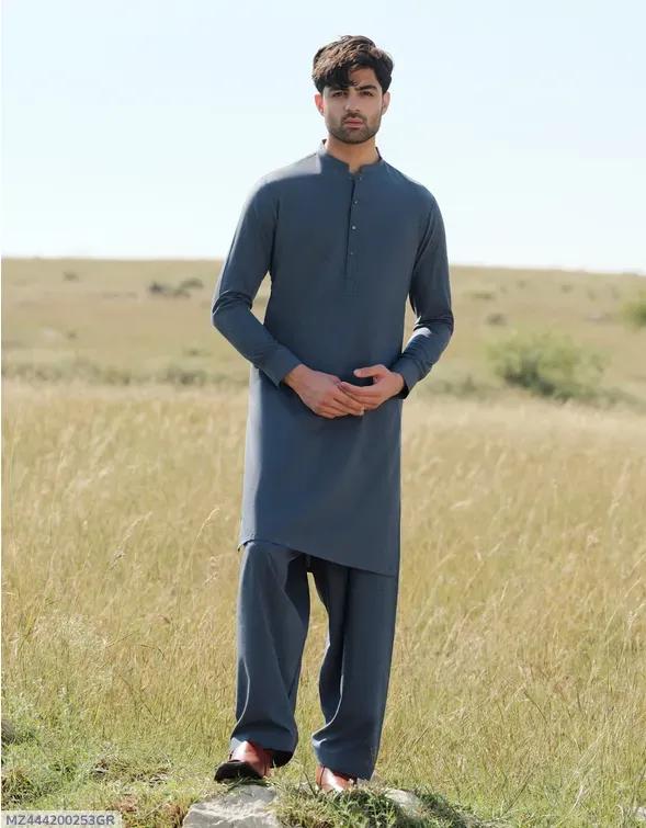 Men’s Unstitched Wool Plain Suit
